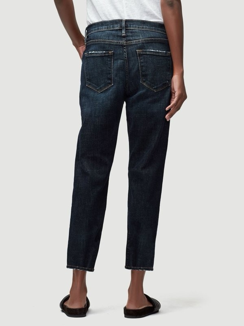 Frame Denim Dark Blue Le Garçon Crop Ankle Jeans Size 25 - Picture 3 of 13